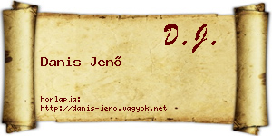 Danis Jenő névjegykártya